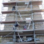 Sanierungsarbeiten Bismarckturm Weißenfels 2012 - Verfugen